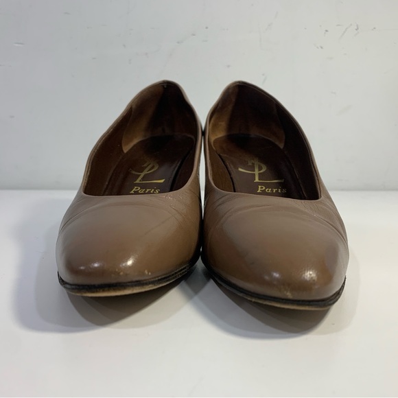 Vintage Yves Saint Laurent Leather Pumps Women’s Mid Heel Shoes Brown Size 8 N - Picture 7 of 13
